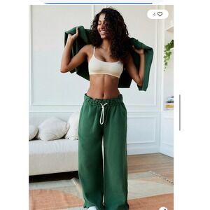 Urban Outfitters Forest Green Wide-Leg Drawstring Joggers